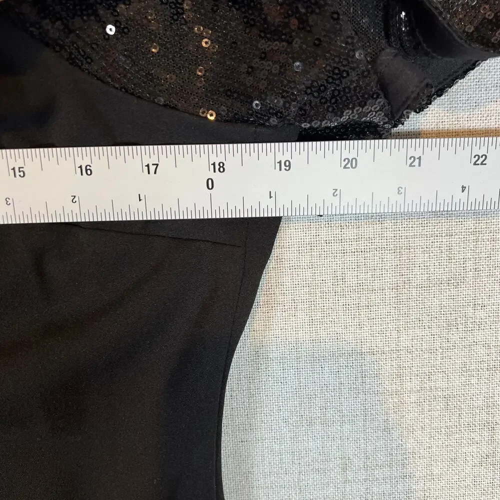 Calvin Klein Sequin-Sleeve Midi Sheath Dress Women's 12 - Picture 7 of 8